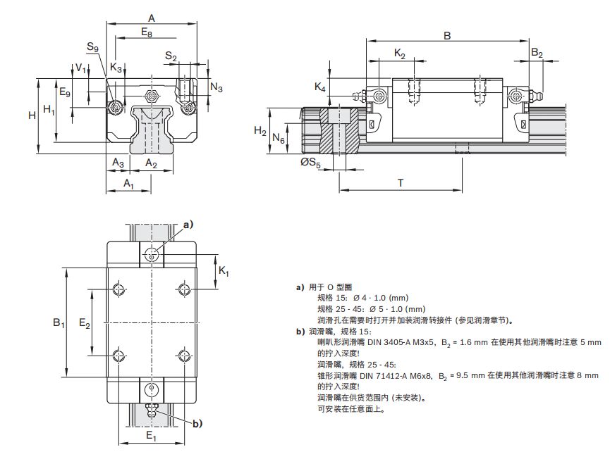德國力士樂導(dǎo)軌滑塊R162132320結(jié)構(gòu)圖